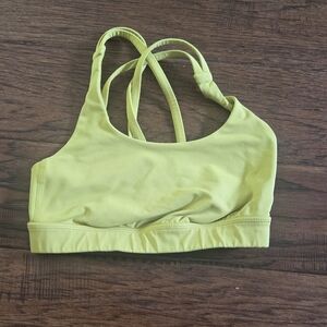 Lululemon Yellow Green Strappy Sports Bra Size 2